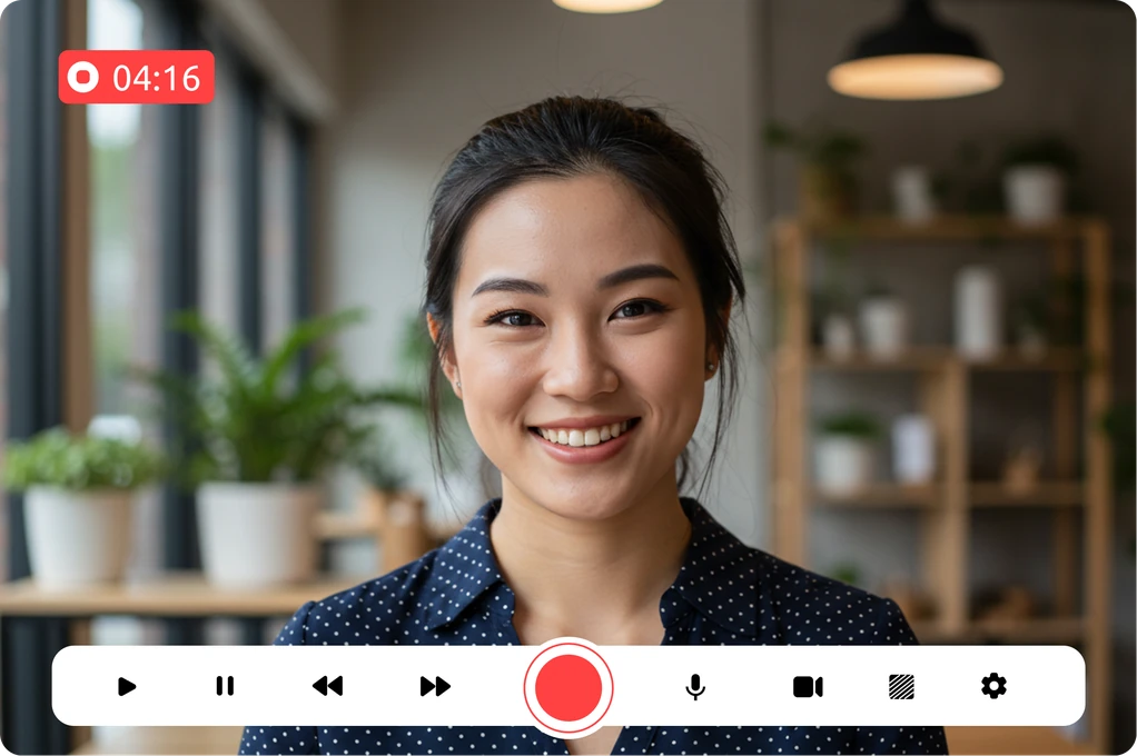 A professional recording their Intervou video interview